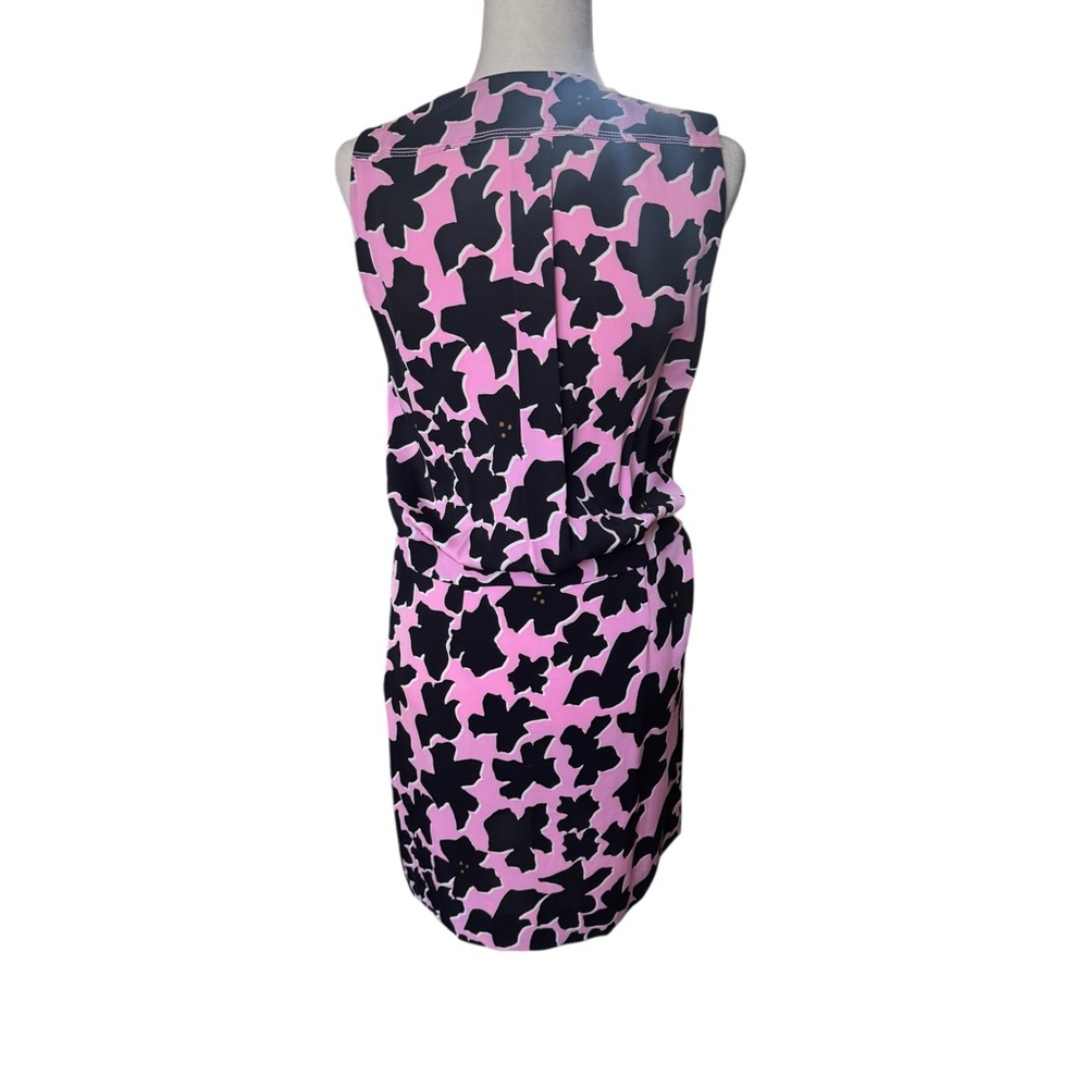 Diane Von Furstenberg Daran Dove Bloom Pink Faux Wrap Stretch Silk Dress - Picture 6 of 11